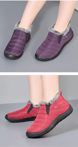 Winter Snow Boots for Women, Fur Lined Warm Ankle Booties, Outdoor Anti-slip Waterproof Comfortable Short Boot, Botas De Invierno Para Mujert in Saudi Arabia