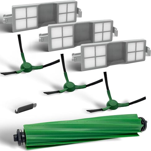 قطع غيار لمكنسة iRobot Roomba 205 DustCompactor Vac Robot، مجموعة تجديد الملحقات مع فرشاة دوارة واحدة، 3 مرشحات HEPA، 3 فرش جانبية، 1 أداة تنظيف in Kuwait