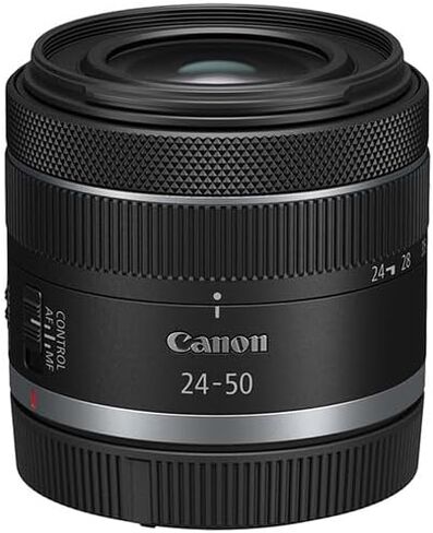 Canon RF 24-50mm f/4.5-6.3 هي عدسة STM | تكبير قياسي مدمج مع تثبيت الصورة والتركيز التلقائي السلس لـ STM | لتصوير السفر والشوارع والمناظر الطبيعية (5823C002) + حقيبة كتف + بطاقة سعة 64 جيجابايت in Saudi Arabia