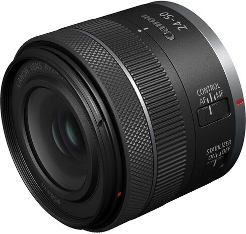 Canon RF 24-50mm f/4.5-6.3 هي عدسة STM | تكبير قياسي مدمج مع تثبيت الصورة والتركيز التلقائي السلس لـ STM | لتصوير السفر والشوارع والمناظر الطبيعية (5823C002) + حقيبة كتف + بطاقة سعة 64 جيجابايت in Saudi Arabia