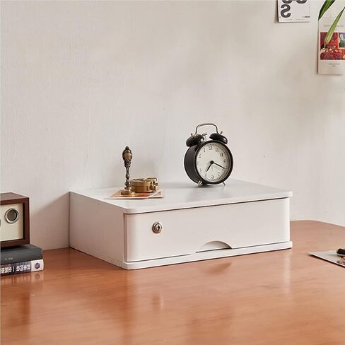 مربع تخزين سطح المكتب مع أدراج - منظمي خزانة ملفات سطح المكتب الخشبية ، خزانة ملفات سطح المكتب ، مع خزانة منظمات سطح المكتب ، صندوق تخزين مكتب لعداد المطبخ (C ، 3 درج) in Kuwait