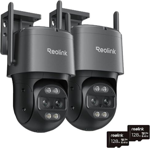 كاميرا REOLINK الخارجية PTZ مع حزمة بطاقة microSD سعة 128 جيجابايت، 4K 8MP، 2.4G/5 جيجا هرتز WiFi، رؤية ليلية ملونة، تتبع تلقائي، تكبير هجين 6X، TrackMix WiFi in Kuwait