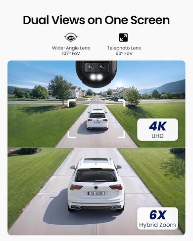 كاميرا REOLINK الخارجية PTZ مع حزمة بطاقة microSD سعة 128 جيجابايت، 4K 8MP، 2.4G/5 جيجا هرتز WiFi، رؤية ليلية ملونة، تتبع تلقائي، تكبير هجين 6X، TrackMix WiFi in Kuwait