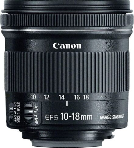 Canon EF-S 10-18mm f/4.5-5.6 is STM Lens | Ultra-Wide Angle Zoom with Image Stabilization & Quiet Autofocus | Great for Travel & Landscape Photography (9519B002) + Adapter EF-EOS R + Bag + 64GB Card in Saudi Arabia