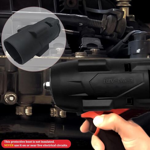 حذاء M18 FUEL الواقي لميلووكي 1/2 بوصة مفتاح ربط ذو عزم دوران عالي 49-16-2967/49162967 مع حلقة احتكاك، متوافق مع 2967-20،2967-21B،2967-22، غطاء مطاطي متين، أسود (التمهيد فقط) in Kuwait