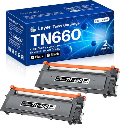 TN-660 TN660 High Yield Toner Cartridge Compatible TN 660 TN 660 Black Toner Replacement for Brother TN660 DCP-L2540DW HL-L2300D HL-L2320D MFC-L2700DW MFC-L2740DW HL-L2380DW Printer (2 Pack) in Saudi Arabia