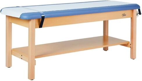 Aristo H-Brace Wooden Flat Treatment Table with Shelf, 500 lbs Weight Capacity, Black in Saudi Arabia