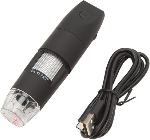 Ciciglow مجهر رقمي لاسلكي، مجهر محمول باليد 50-1000x واي فاي مع LED قابل للتعديل، كاميرا فحص USB للهواتف المحمولة والكمبيوتر المحمول التي تعمل بنظام Android in Kuwait