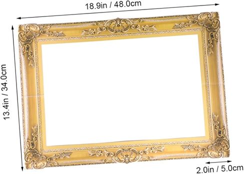 Ornament Picture Frame 3Pcs Wedding Selfie Photo Booth Picture Frame for Bridal Shower Birthday Party Supplies Golden in Saudi Arabia