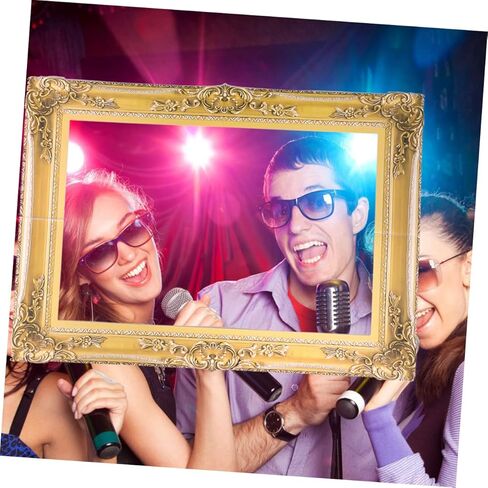 Ornament Picture Frame 3Pcs Wedding Selfie Photo Booth Picture Frame for Bridal Shower Birthday Party Supplies Golden in Saudi Arabia