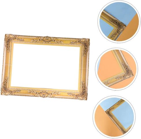 Ornament Picture Frame 3Pcs Wedding Selfie Photo Booth Picture Frame for Bridal Shower Birthday Party Supplies Golden in Saudi Arabia