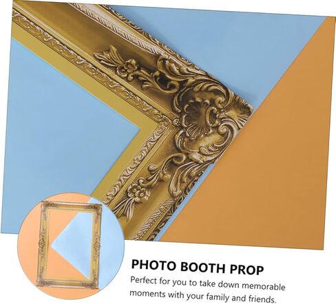 Ornament Picture Frame 3Pcs Wedding Selfie Photo Booth Picture Frame for Bridal Shower Birthday Party Supplies Golden in Saudi Arabia