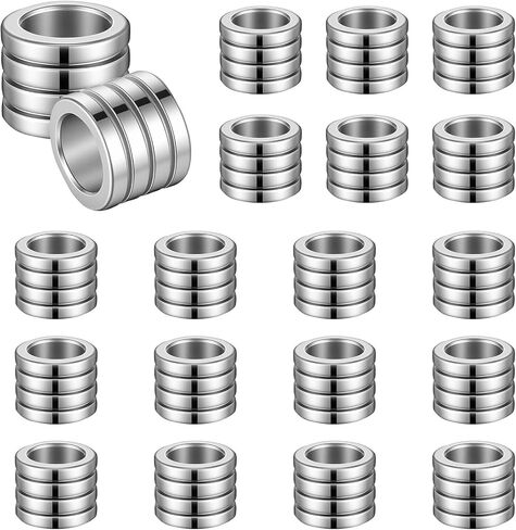20 PCS Paracord Beads, Stainless Steel Paracord Bead Black Spacer Beads Metal Column Lanyard Bead Grooved Tube Beading 7mm Large Hole Beading for DIY Bracelet Necklace Jewelry Making in Kuwait