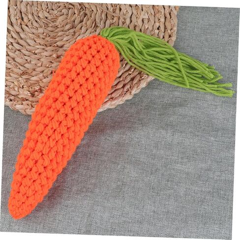 Crochet Carrot Toy Baby Kids Knitted Vegetable Photography Props Soft Wool Yarn for Newborn Photo Sessions and Play in Saudi Arabia