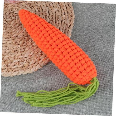 Crochet Carrot Toy Baby Kids Knitted Vegetable Photography Props Soft Wool Yarn for Newborn Photo Sessions and Play in Saudi Arabia