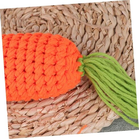 Crochet Carrot Toy Baby Kids Knitted Vegetable Photography Props Soft Wool Yarn for Newborn Photo Sessions and Play in Saudi Arabia