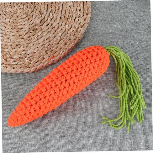 Crochet Carrot Toy Baby Kids Knitted Vegetable Photography Props Soft Wool Yarn for Newborn Photo Sessions and Play in Saudi Arabia
