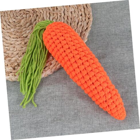 Crochet Carrot Toy Baby Kids Knitted Vegetable Photography Props Soft Wool Yarn for Newborn Photo Sessions and Play in Saudi Arabia