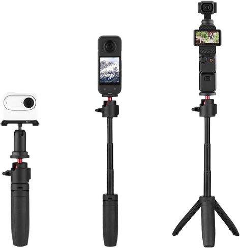 حامل ثلاثي القوائم لسطح المكتب من BTG متوافق مع DJI Pocket 3/ Insta360 Go 3S X4 X5/Action 5 Pro 4 حامل ثلاثي القوائم مع محول 1/4 in Kuwait