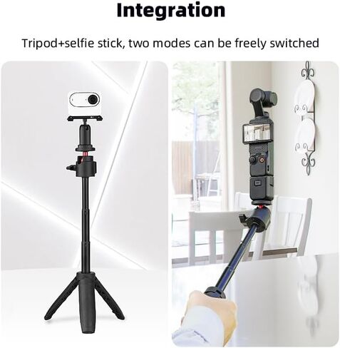 حامل ثلاثي القوائم لسطح المكتب من BTG متوافق مع DJI Pocket 3/ Insta360 Go 3S X4 X5/Action 5 Pro 4 حامل ثلاثي القوائم مع محول 1/4 in Kuwait