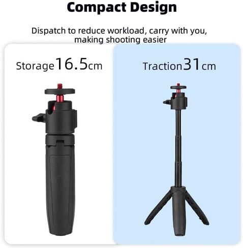 حامل ثلاثي القوائم لسطح المكتب من BTG متوافق مع DJI Pocket 3/ Insta360 Go 3S X4 X5/Action 5 Pro 4 حامل ثلاثي القوائم مع محول 1/4 in Kuwait