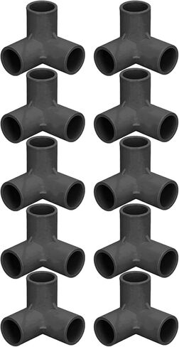 10pcs 3 طريقة تجهيزات الأنابيب PVC البلاستيك توصل كوع الزاوية القطر الداخلي 25 مم للاستخدام الداخلي والخارجي (أبيض) in Saudi Arabia