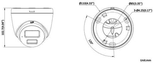 LTS CMHT1722-28LS كاميرا برجية 2 ميجابكسل مزدوجة الضوء DWDR 2D-DNR ICR كاميرا أمان خارجية PAL/NTSC نظام مراقبة تناظري مع عدسة ثابتة 2.8 مم، صوت ثنائي الاتجاه وصفارة إنذار، معدن/بلاستيك in Kuwait