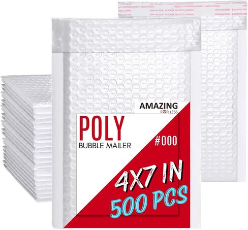 مدهشات لاليستلال (10pcs) 4x7 polble plble pelbers مبطنة محتملة ذاتيا مظاريف شحن صغيرة مقاومة للمياه مع التفاف فقاعات واقية (حزمة: 10) in Kuwait