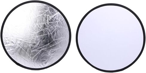 2-in-1 Portable Photography Light Reflector 30Cm Silver and White Soft Diffuser Panel for Photographers Outdoor and Studio Photo Lighting in Saudi Arabia