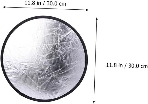 2-in-1 Portable Photography Light Reflector 30Cm Silver and White Soft Diffuser Panel for Photographers Outdoor and Studio Photo Lighting in Saudi Arabia