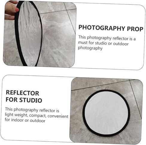 2-in-1 Portable Photography Light Reflector 30Cm Silver and White Soft Diffuser Panel for Photographers Outdoor and Studio Photo Lighting in Saudi Arabia
