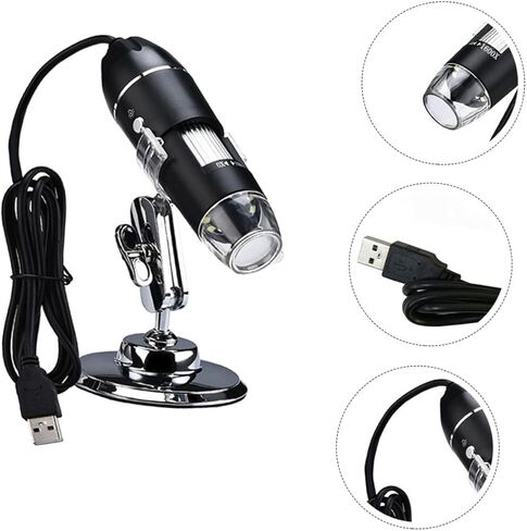 مجهر USB عالي الوضوح من NOLITOY لأداة التجربة الرقمية للتكبير مع قاعدة قابلة للتعديل وصورة واضحة لتعليم العلوم والإلكترونيات والمجوهرات وفحص العملات المعدنية in Kuwait