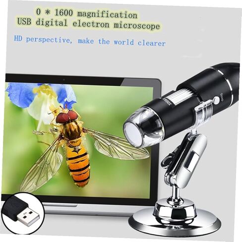 مجهر USB عالي الوضوح من NOLITOY لأداة التجربة الرقمية للتكبير مع قاعدة قابلة للتعديل وصورة واضحة لتعليم العلوم والإلكترونيات والمجوهرات وفحص العملات المعدنية in Kuwait