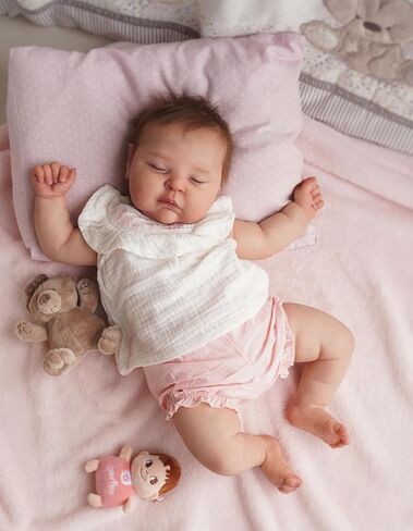 Anano Realistic Reborn Baby Dolls Peaches 20 Inch Lifelike Chubby Newborn Real Life Sleeping Baby Doll Soft Cloth Body for Kids Ages 3+ in Kuwait