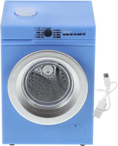 Scale Mini Washing Machine Model Interactive Portable Toy for Dollhouses Miniature Layouts Rechargeable Rotatable Features for Imaginative Play Miniature Stuff Decoration in Saudi Arabia
