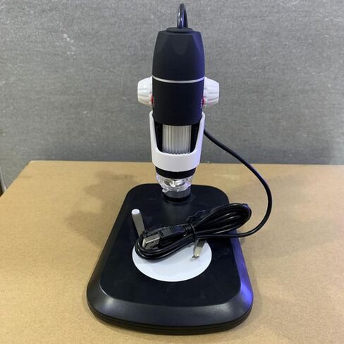 مجهر USB محمول مع عدسة إلكترونية محمولة بإضاءة LED لفحص مقتنيات العملات والمجوهرات، مكبر أسود خفيف الوزن وصغير الحجم للاستخدام الليلي in Kuwait