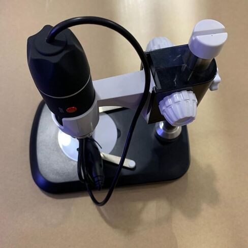 مجهر USB محمول مع عدسة إلكترونية محمولة بإضاءة LED لفحص مقتنيات العملات والمجوهرات، مكبر أسود خفيف الوزن وصغير الحجم للاستخدام الليلي in Kuwait