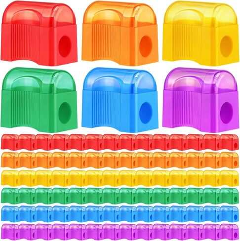 Tenceur 600 Pcs Pencil Sharpener Handheld Bulk Mini Pencil Sharpener with Covers Colorful Round Manual for Back to School Donation Supplies Party Favors, 6 Colors in Saudi Arabia