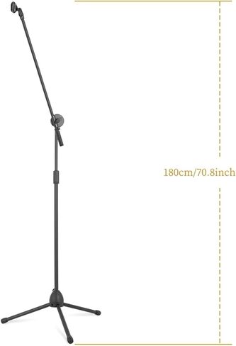 Flexible Stage Microphone Stand Tripod Floor Standing Microphone Stand Stand Up to 190cm Black in Saudi Arabia