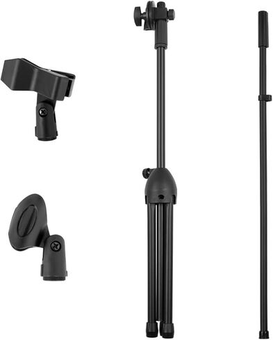 Flexible Stage Microphone Stand Tripod Floor Standing Microphone Stand Stand Up to 190cm Black in Saudi Arabia
