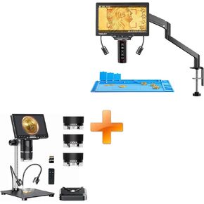 TOMLOV Autofocus Digital Microscope TM3K-AF Flex: 3K Flex Arm HDMI Soldering for Adults+TOMLOV TriL107 3-Lens Digital Microscope: 7" 2500X 2K HDMI in Kuwait