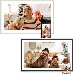 إطار صور رقمي مكون من قطعتين، إطار صور رقمي Frameo WiFi مقاس 15.6 بوصة، شاشة لمس عالية الدقة 1280 * 800 IPS، تخزين 32 جيجابايت، مشاركة فورية لصور الفيديو، هاتف ذكي in Kuwait