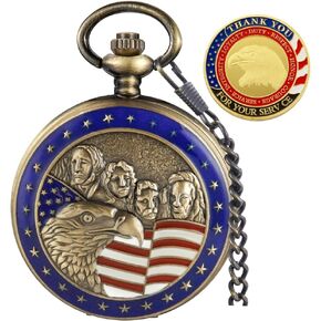 Tiong Gifts for Veterans,Pocket Watch for Veterans with Chain,Best Veterans Day Gifts in Kuwait