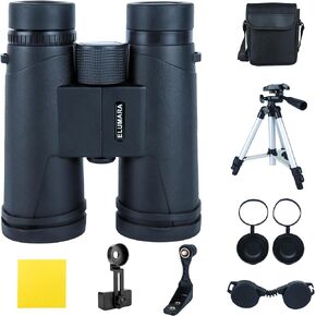 12x42 HD Binoculars for Adults – Waterproof Fog-Proof with BAK4 Prism – Lightweight Compact Design with 65cm Tripod & Phone Adapter – Bird Watching, Hunting, Sports & Travel in Saudi Arabia