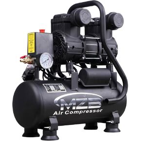 MZB 6.4 Gallon Ultra Quiet Air Compressor 110V/60Hz 1.5HP 7.41CFM MAX 115PSI Steel Tanks Oil-Free 70dB Noise Level Air Compressor with Wheels for Spray Painting, Auto Repair, Carpentry Decoration in Kuwait
