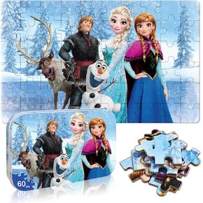 Puzzles for Kids Ages 4-6, 60 Piece Jigsaw Puzzles in Metal Box, Educational Learning Toys for Boys and Girls, Premium Puzzle Games, Kids Puzzle Gift in Kuwait