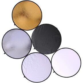 لوحة عاكسة للتصوير الفوتوغرافي قابلة للطي 5 في 1 مقاس 60 سم مع حقيبة حمل، عاكس ضوء محمول للصور الفوتوغرافية والمنتجات والمجوهرات والاستخدام الخارجي والاستوديو in Kuwait