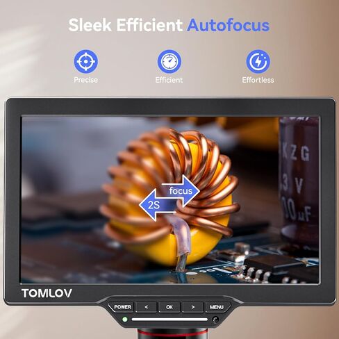 TOMLOV مجهر رقمي للتركيز التلقائي TM3K-AF Flex: لحام HDMI بذراع مرن 3K للبالغين + مجهر TOMLOV DM301 Max للأطفال والطلاب والكبار مع مرحلة X-Y in Kuwait