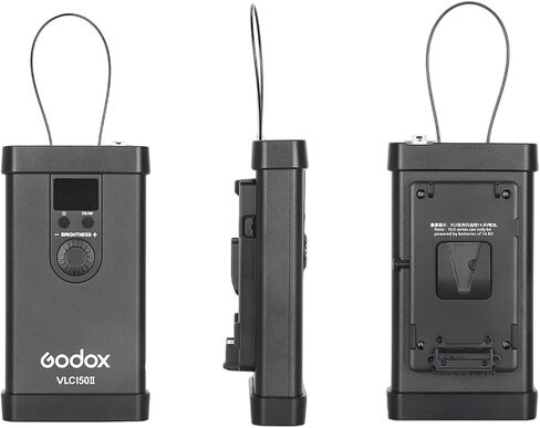 مصباح فيديو Godox VL150II LED، 165W 76000Lux LED ضوء مستمر، ضوء نهاري احترافي ساطع 5600k CRI96+، يدعم طاقة بطارية ليثيوم DC أو V-Port، 8 تأثيرات FX للتحكم في تطبيق Bowens Mount in Saudi Arabia