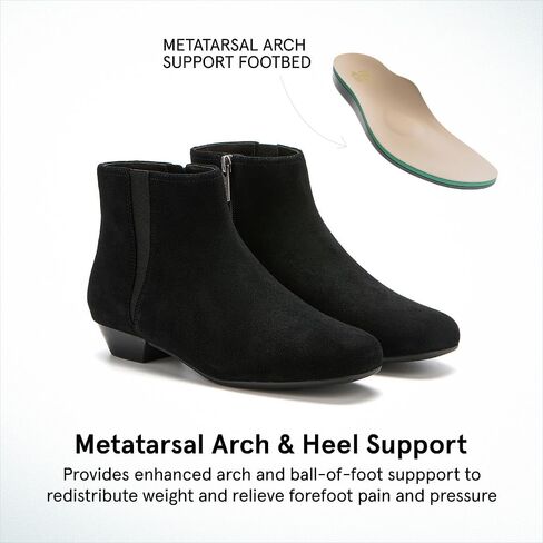 ABEO Via Boot Metatarsal جلد سويدي أسود، 8 متوسط in Saudi Arabia